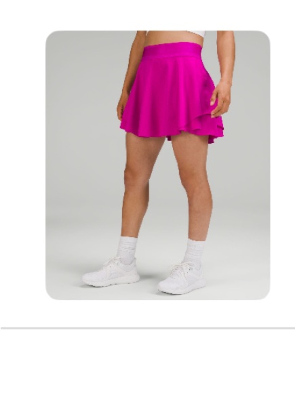 NWT lululemon Court Rival HR Long Perforated Tennis Skirt in Bright Magenta